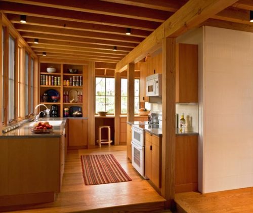 Contoh dapur rumah kayu modern
