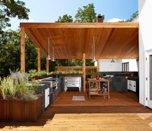 Bentuk Rumah Minimalis Modern dengan Dapur Outdoor