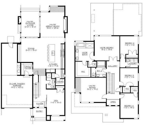 Contoh sketsa pembagian ruang di rumah type 90 2 lantai