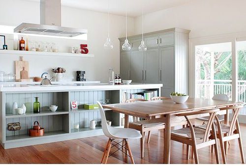 Dapur dan ruang makan minimalis terbuka