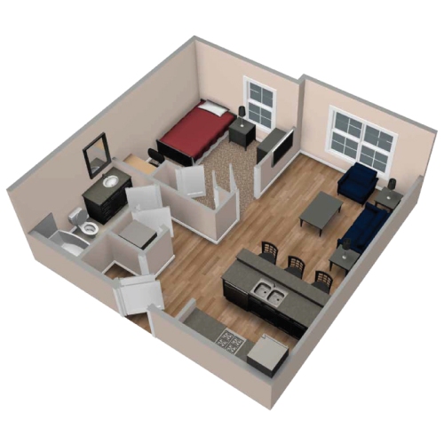 Denah rumah type 21 minimalis 1 lantai