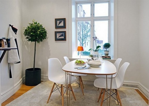 Desain ruang makan minimalis dengan furniture simple dan modern