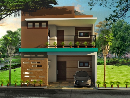 Gambar Rumah Minimalis Modern 2 Lantai Sederhana dengan carport