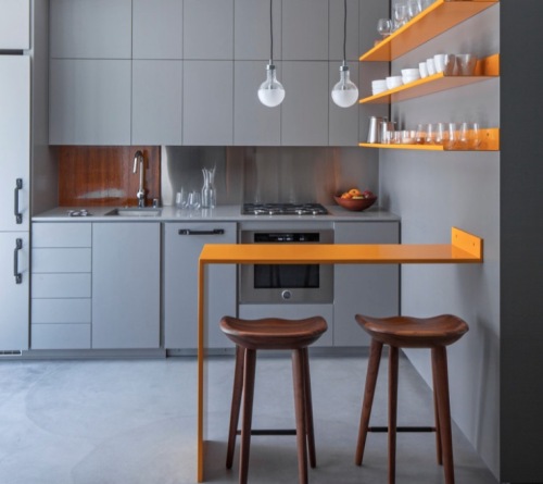 Interior dapur minimalis modern dengan kitchen island - Freshome
