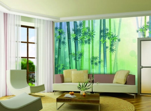 Interior rumah minimalis dengan dinding tumpu lukisan (87ist)