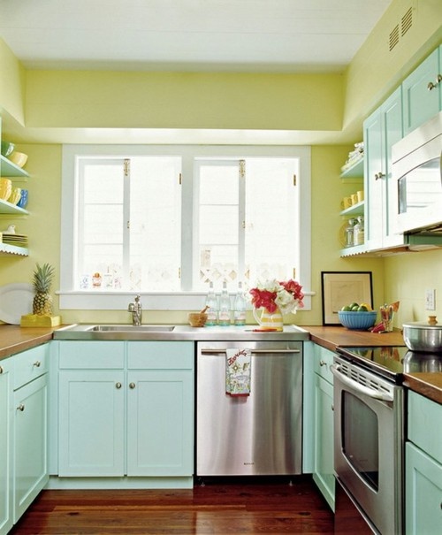 Model Dapur Minimalis dengan Warna Pastel Lembut