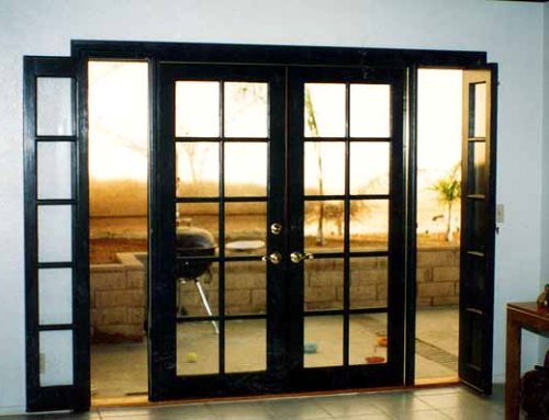 Pintu rumah minimalis bergaya Prancis dengan frame kayu - French-doors
