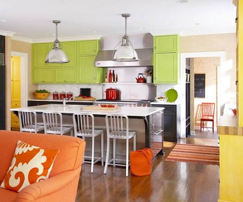 dapur minimalis bernuansa sitrus dengan kombinasi warna