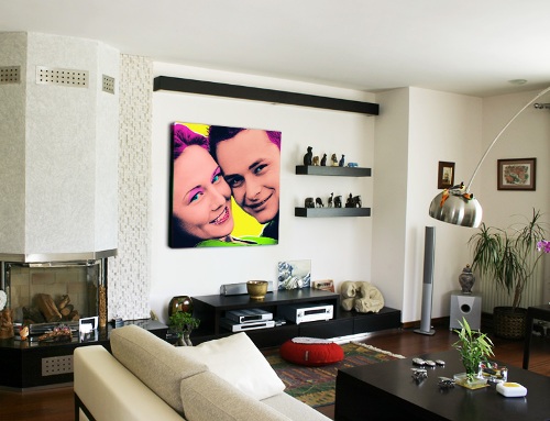 gambar ruang tamu minimalis sederhana dengan gaya pop art