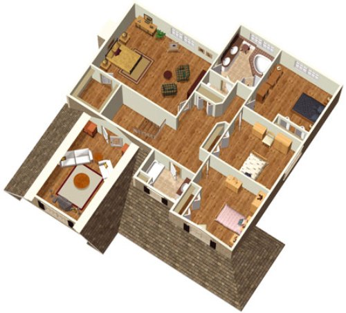 Gambar Denah  Rumah  Sederhana  1 Lantai Dengan 4  Kamar  Tidur 