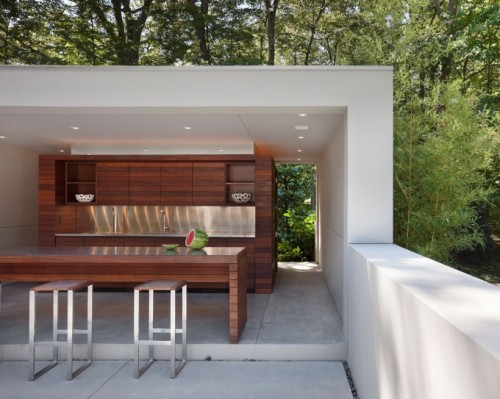 Bentuk Rumah Minimalis  Modern dengan Dapur  Outdoor  